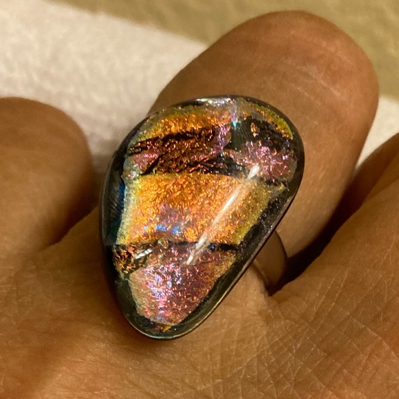 Dichroic Glass Ring - Free-form - Picture 10 of 11
